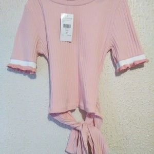 Flirty Girl Pink ribbed top